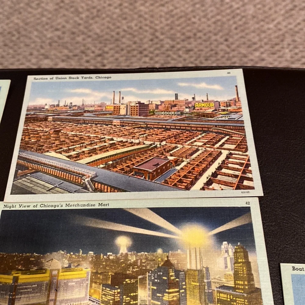 11 vintage postcards of Chicago from the 1940’s includes Comiskey Park